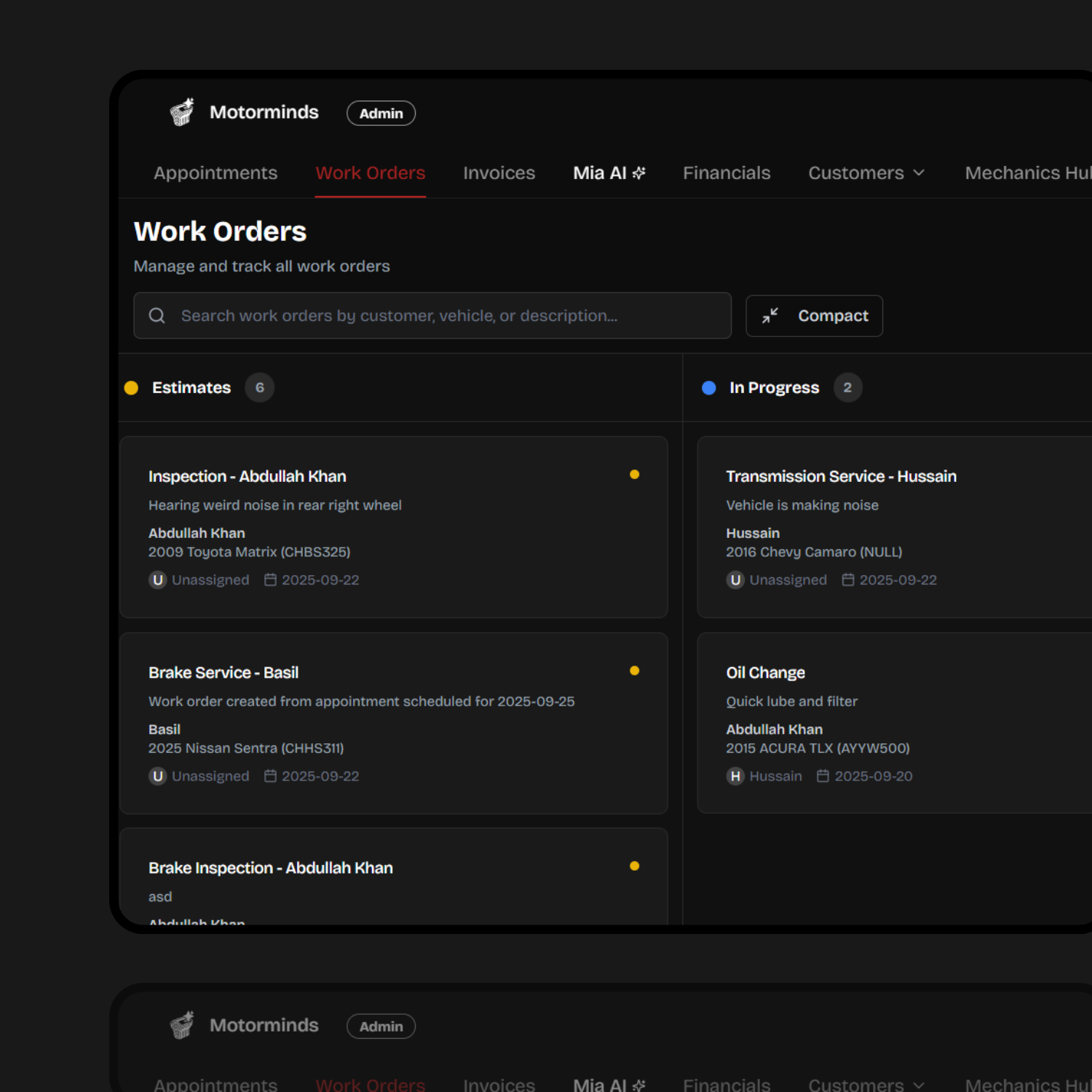 Shop Management Dashboard