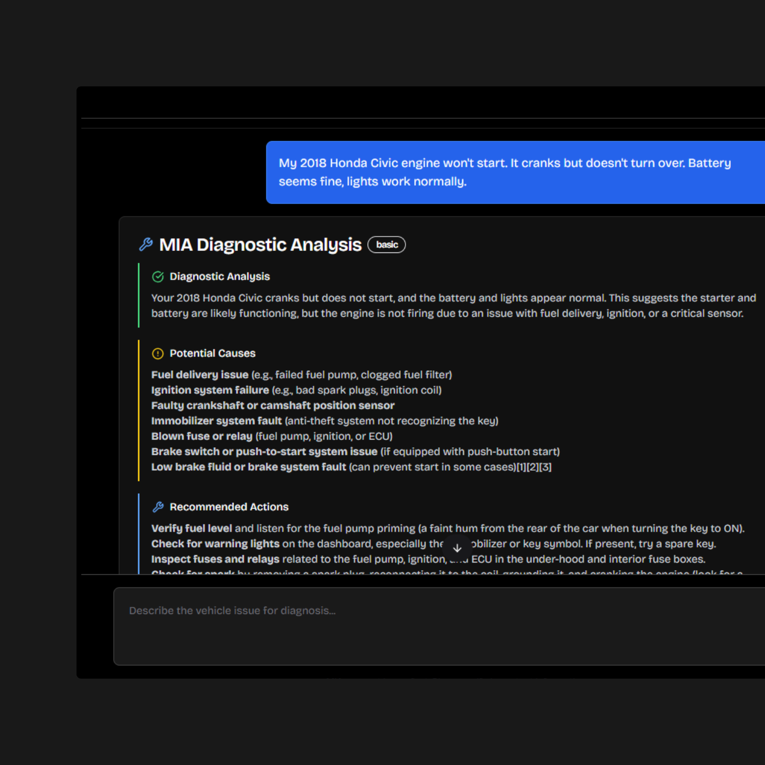 Parts & Diagnostics Dashboard
